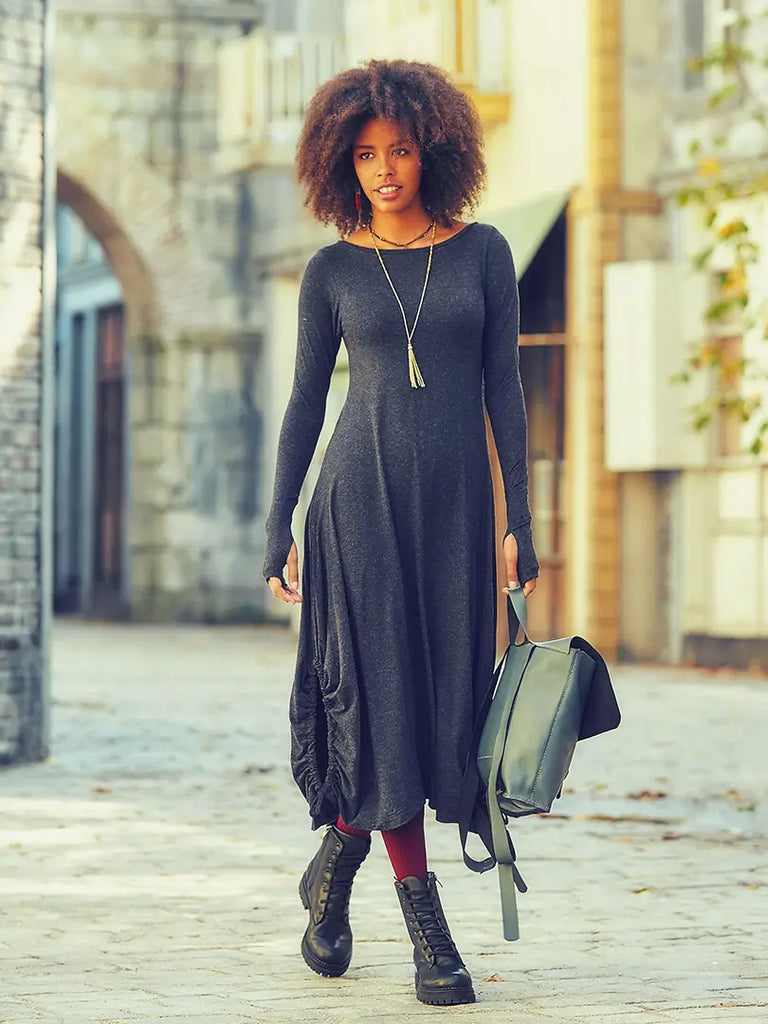Iris Charcoal Maxi Dress | Bohemian Clothing and accessories 