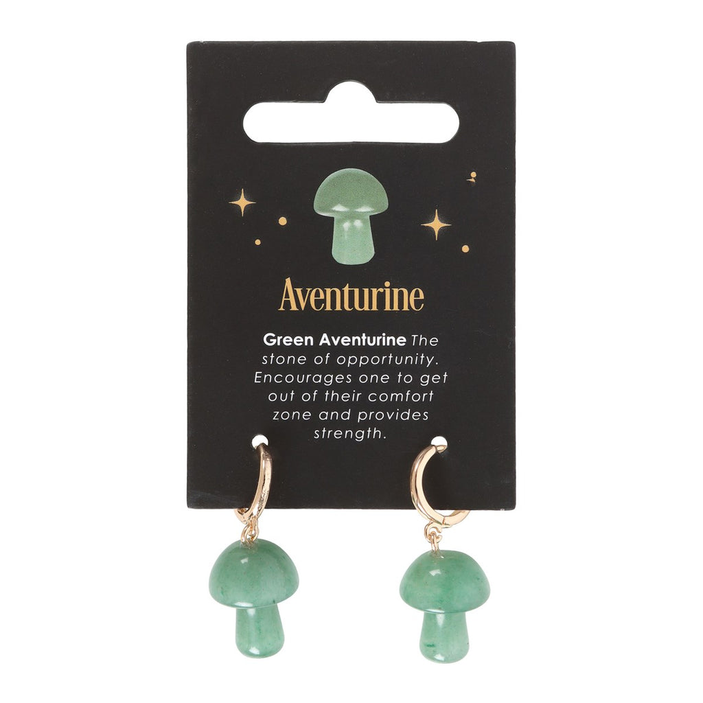 Gemstone Mushroom Earrings - Aventurine