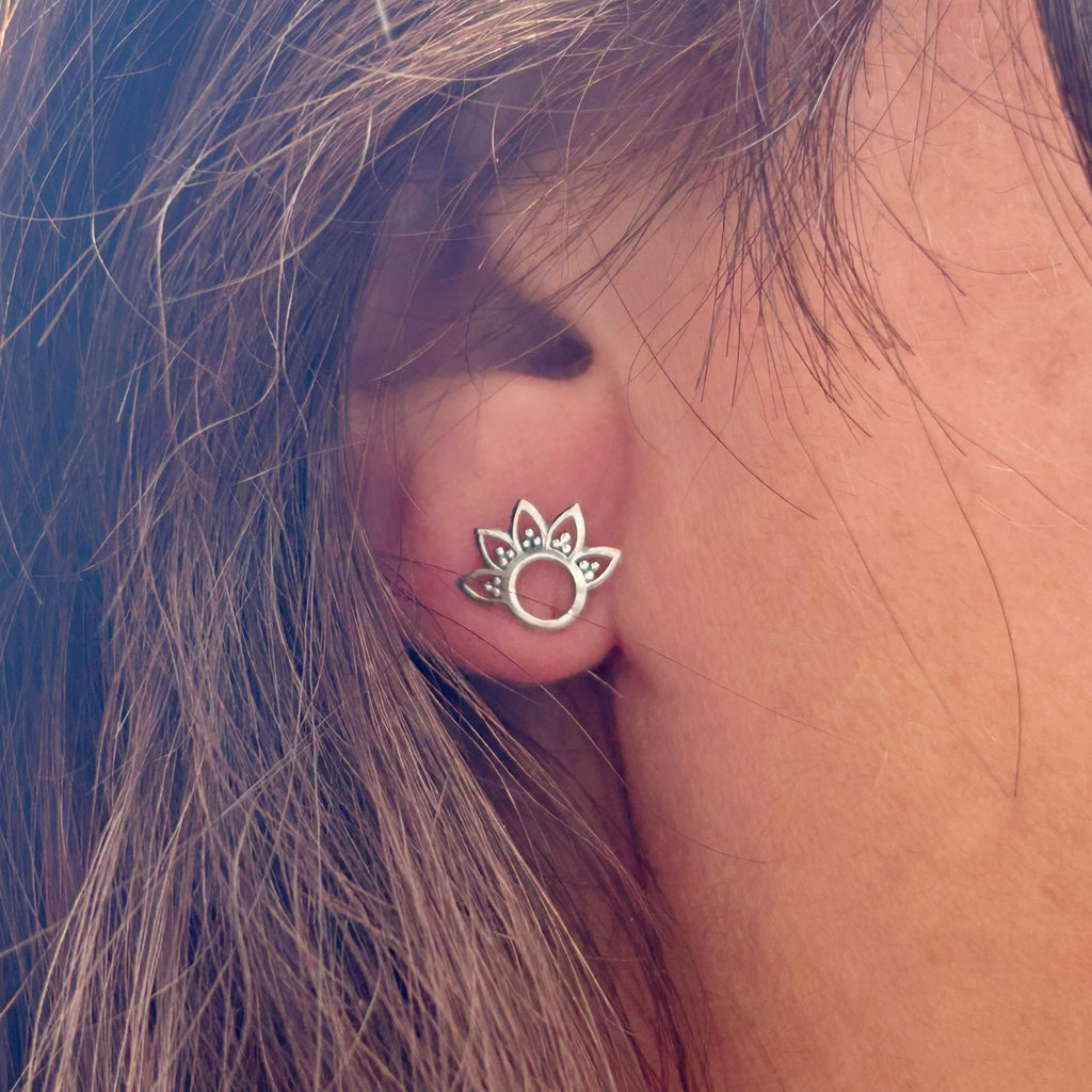 Mandala Inspired Earrings - Sterling Silver Bohemian Jewellery