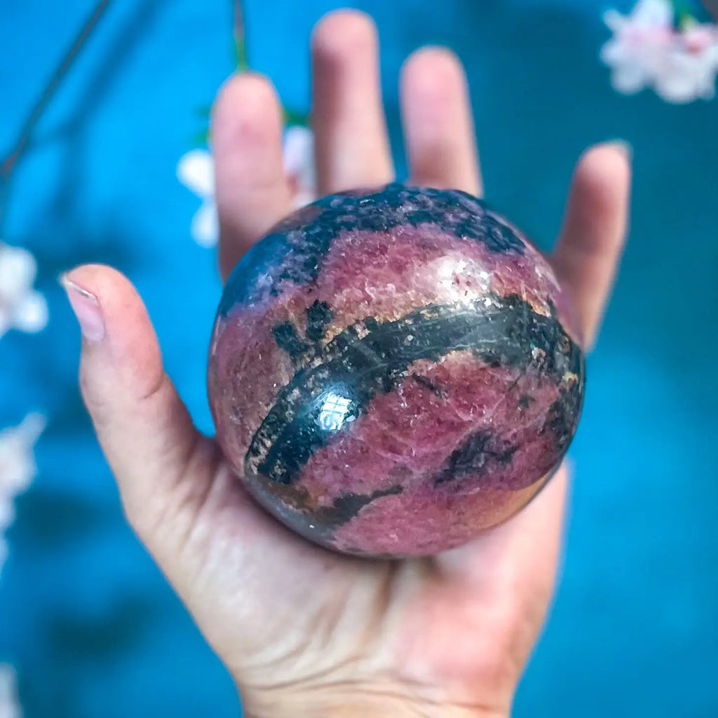Rhodonite Crystal Sphere | Crystal Gemstone Spheres