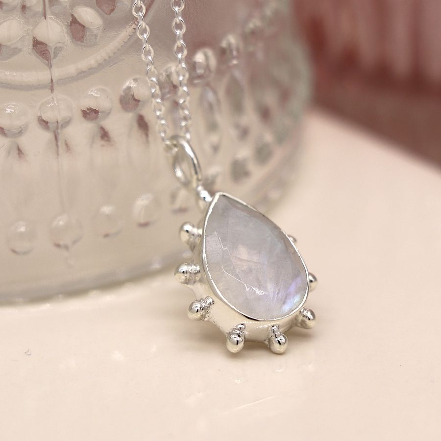 Bali Rain -Sterling Silver Moonstone necklace