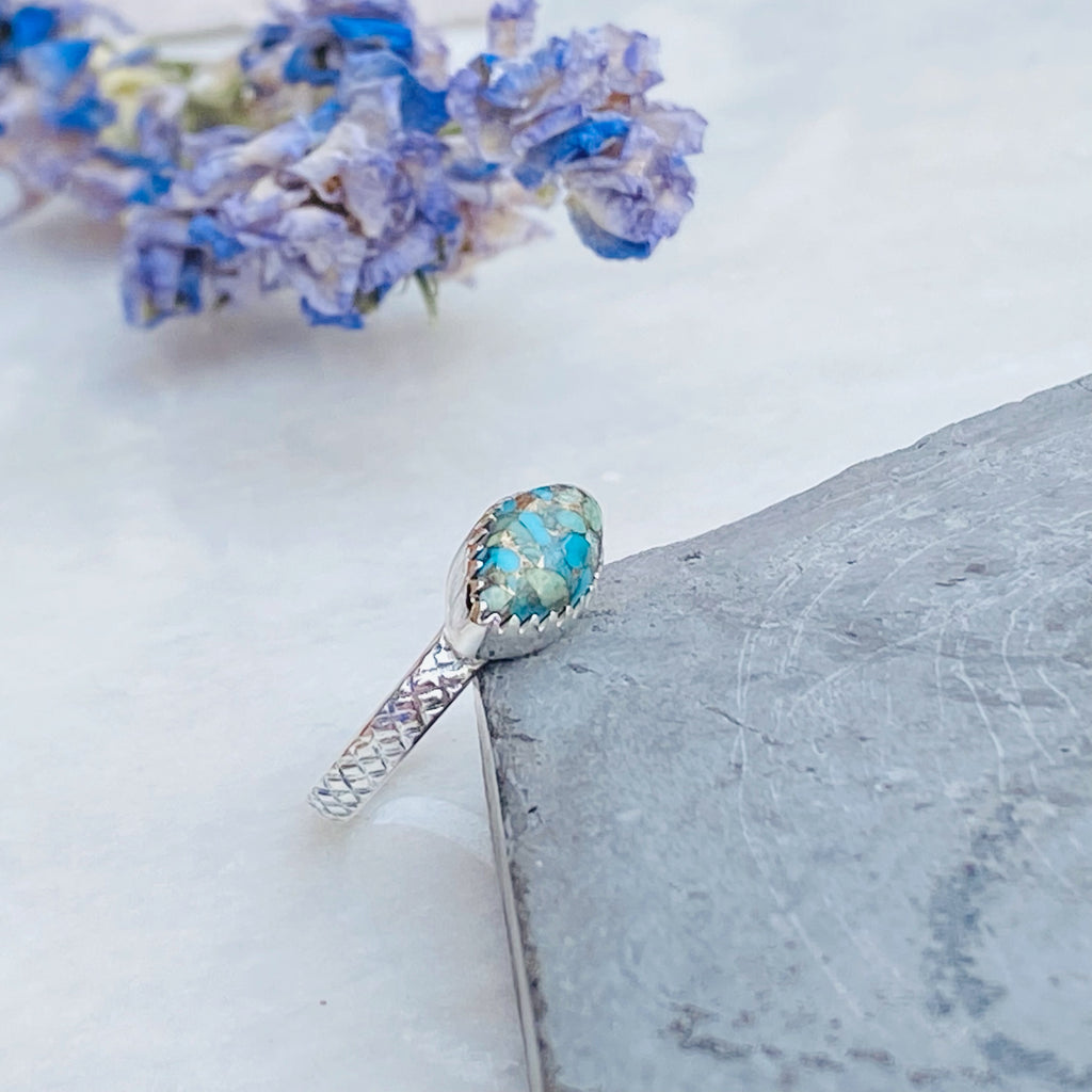 Isla - Copper Turquoise Silver Ring | Handmade Gemstone Rings