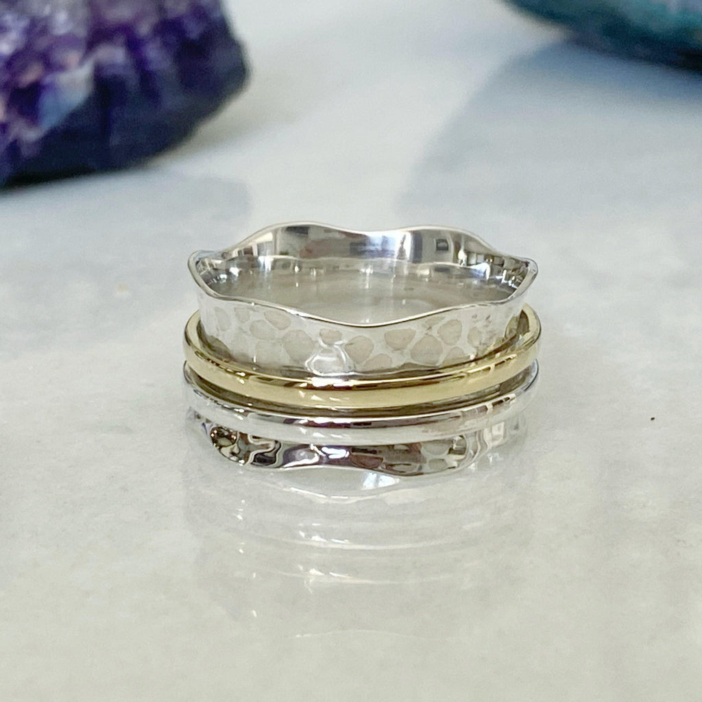 Azalea Silver Wave Spinner Ring -NEW - Earth and Elements Jewellery