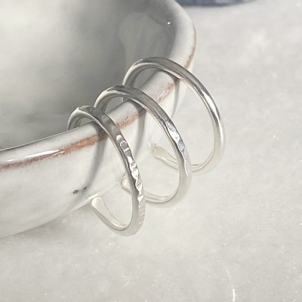 Dainty Hammered Silver Toe Ring  | Sterling Silver Toe Rings