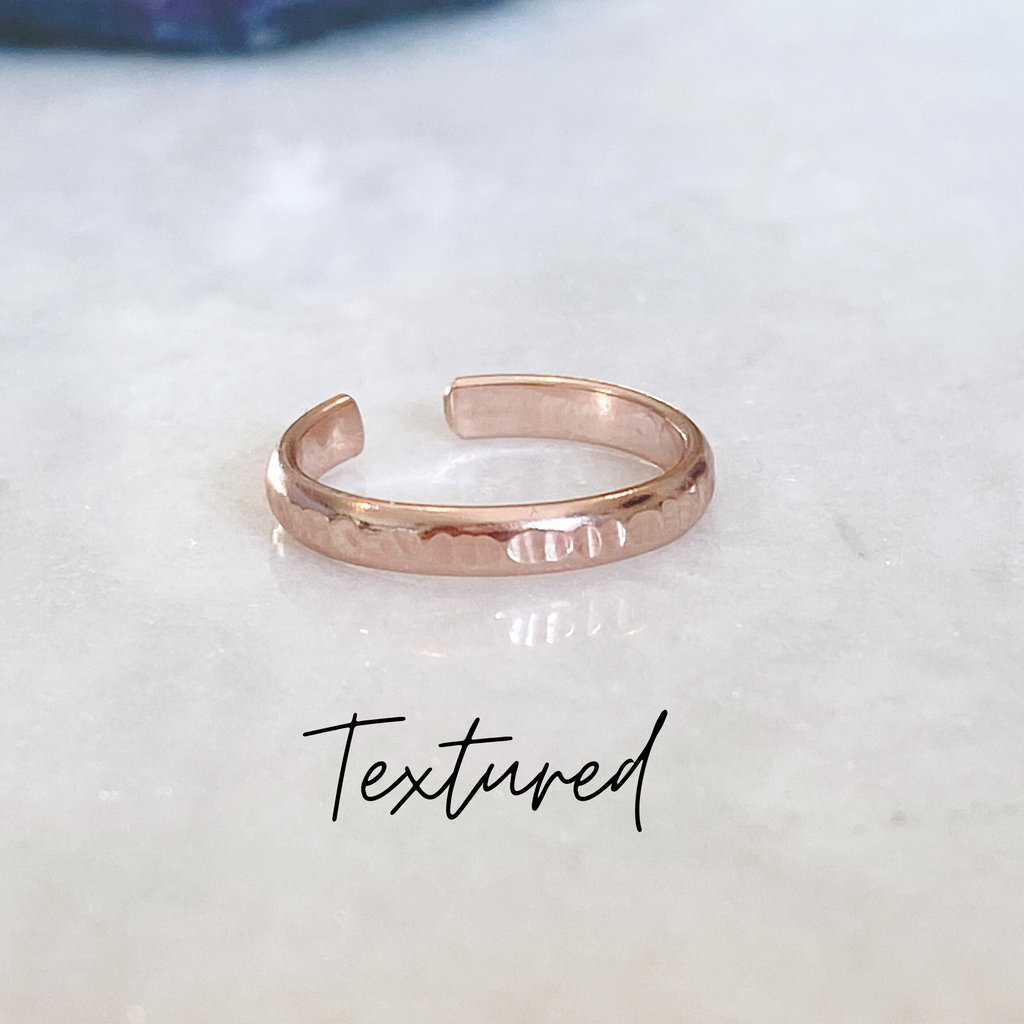 Textured Rose Gold Toe Ring | Gold Filled Toe Rings