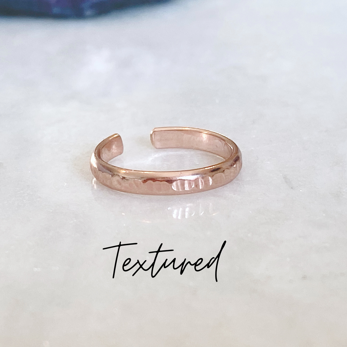 Textured Rose Gold Toe Ring Gold Filled Toe Rings