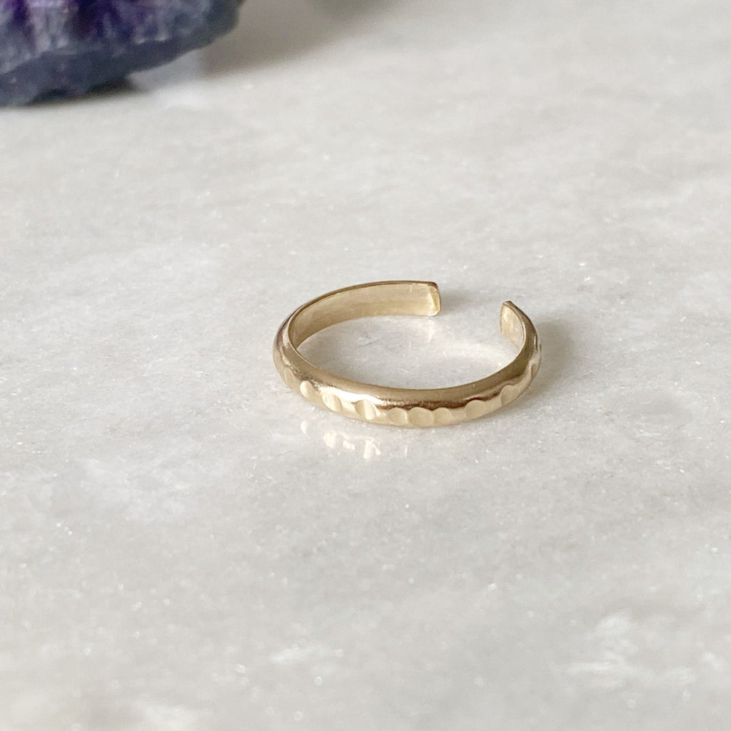 Hammered Gold Toe Ring | Gold Toe Rings | Handmade Toe rings
