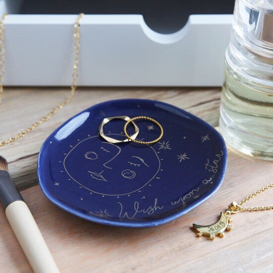 Wish Upon a Star Trinket Dish | Ceramic Celestial Jewellery Plate