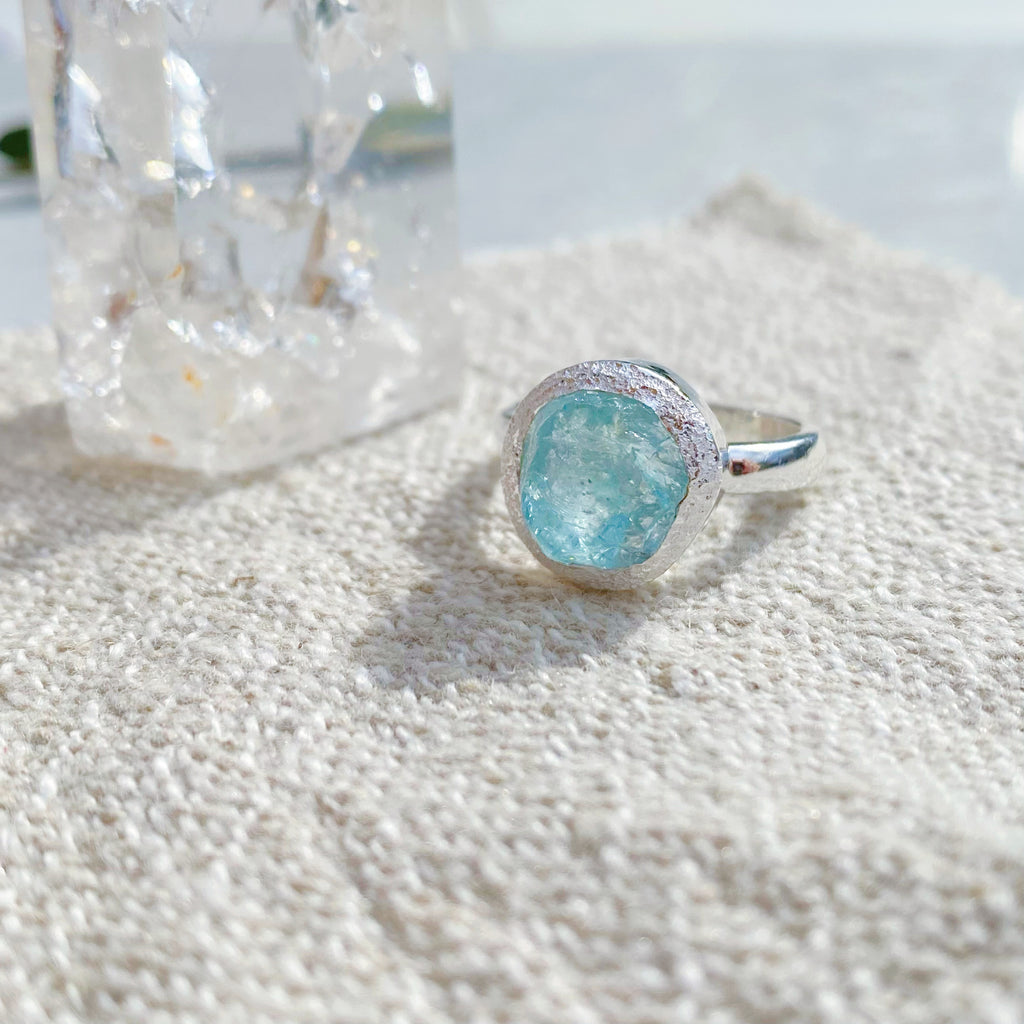 Kailani - Raw Aquamarine Crystal Silver Ring