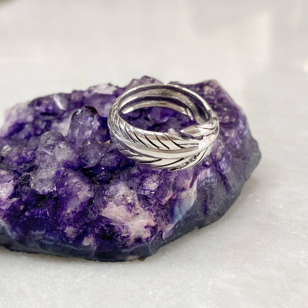 Silver Wrap Around Feather Ring