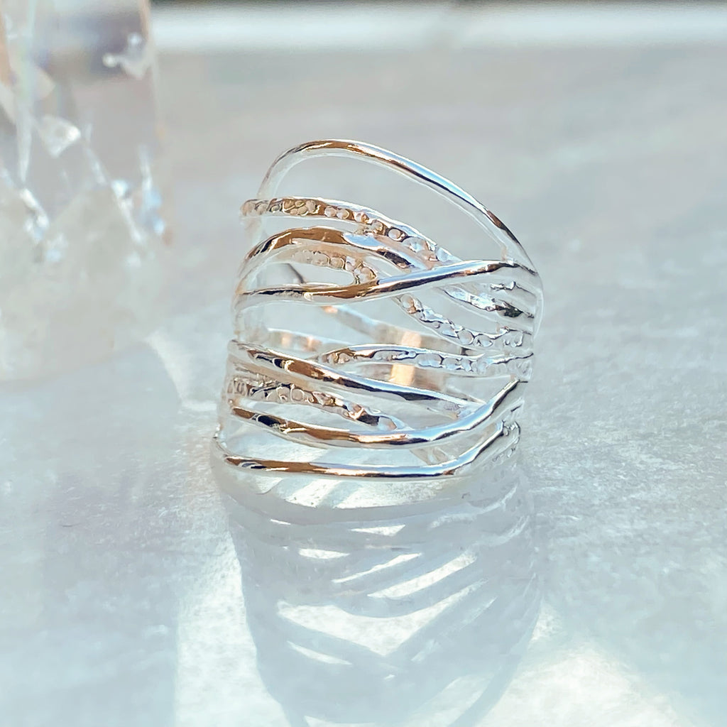 Silver Statement Freeform Ring | Handmade Sterling Silver Unique Rings