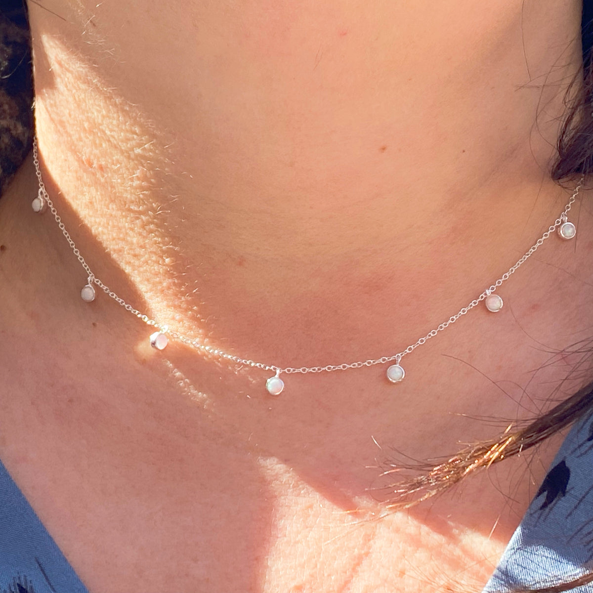 Opal choker necklace sales