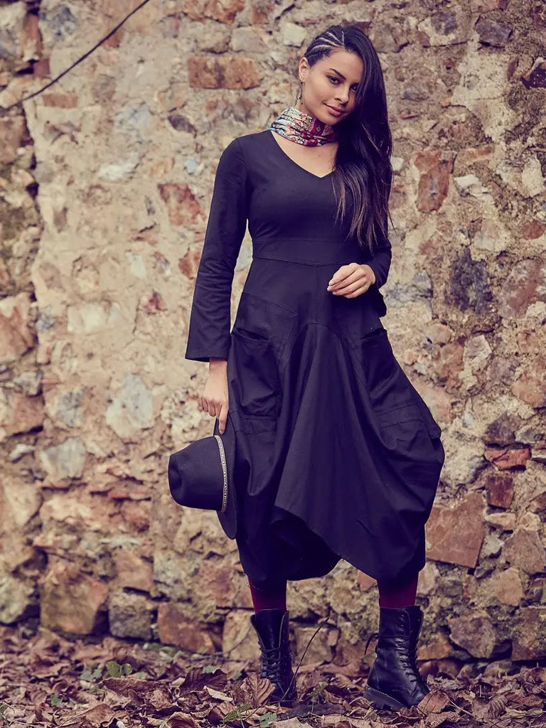 Dixie Black Midi Dress | Bohemian Style Clothing and Accessories 