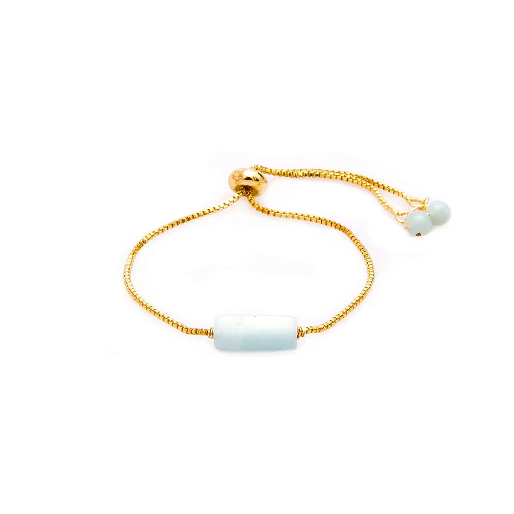 INNER PEACE -Amazonite | Gold dainty gemstone bracelet