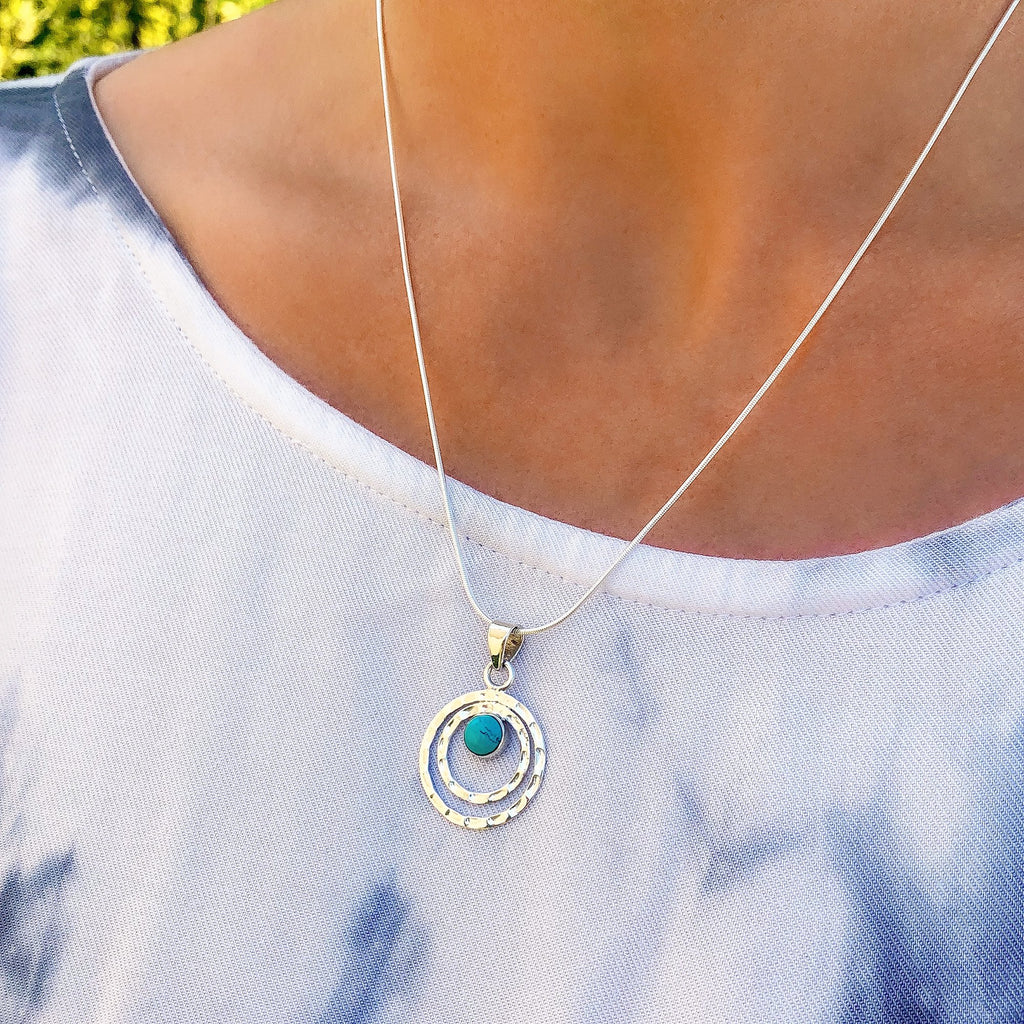 Infinity Universe Necklace - Turquoise - Silver gemstone jewellery
