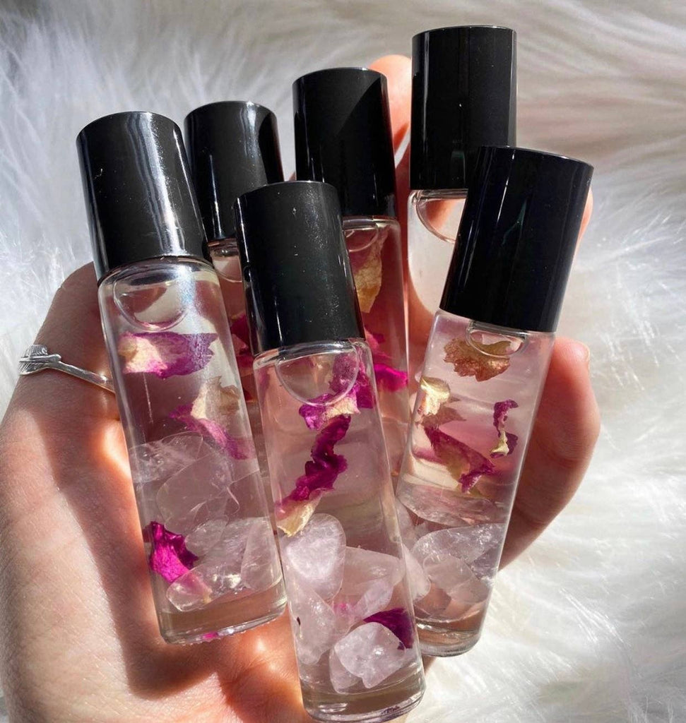 Rose Quartz  Perfume Roller | Aromatherapy Pulse Points
