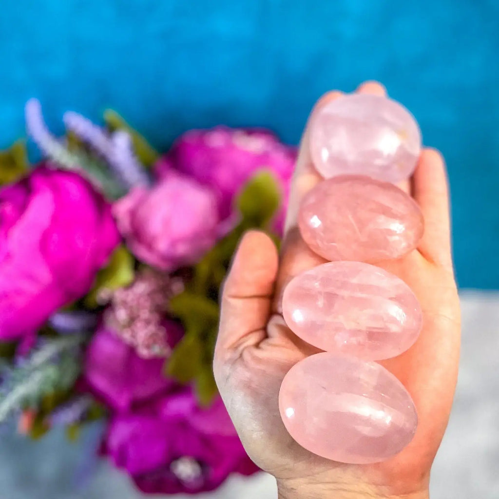 Ethically Sourced Rose Quartz Palm Stone