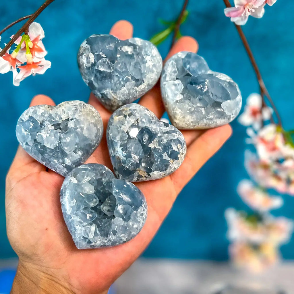 Ethically Sourced Celestite Hearts