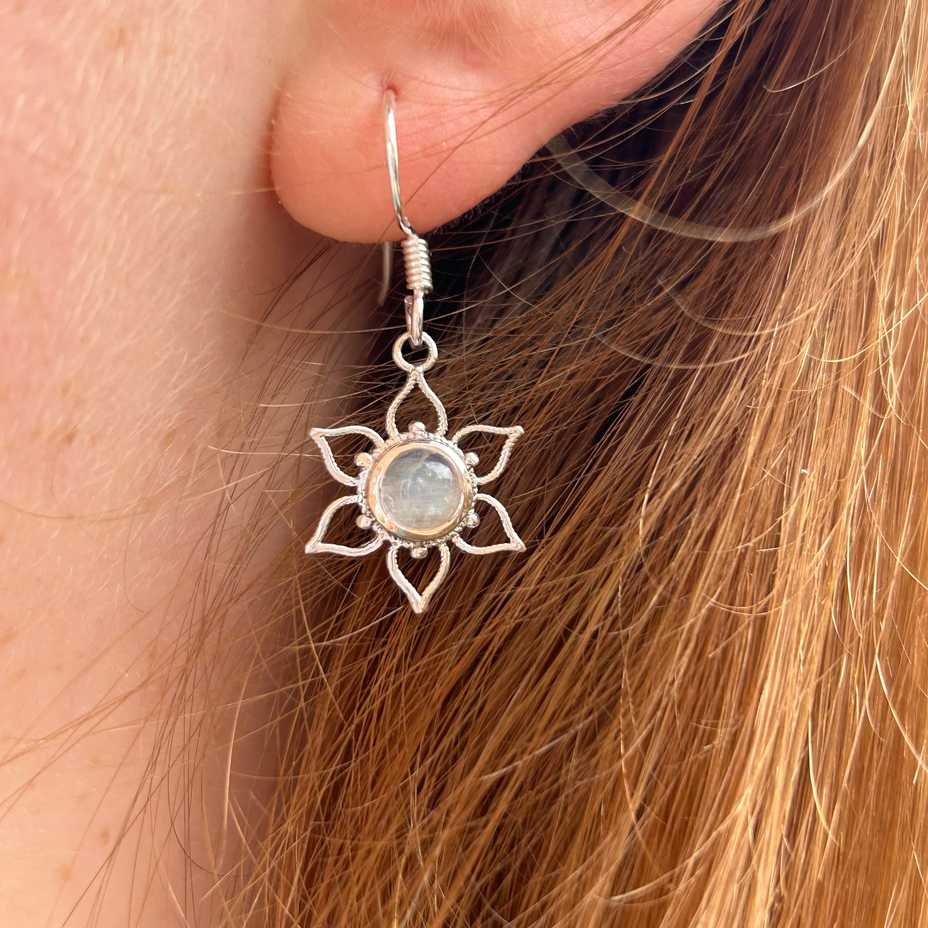Mandala earrings silver discount