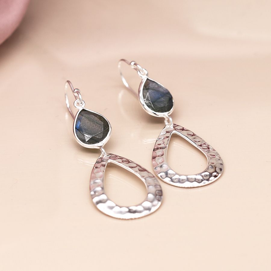 Labradorite Drop Gemstone Earrings -NEW