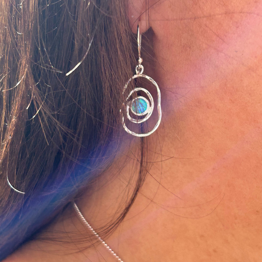 blue opal earrings