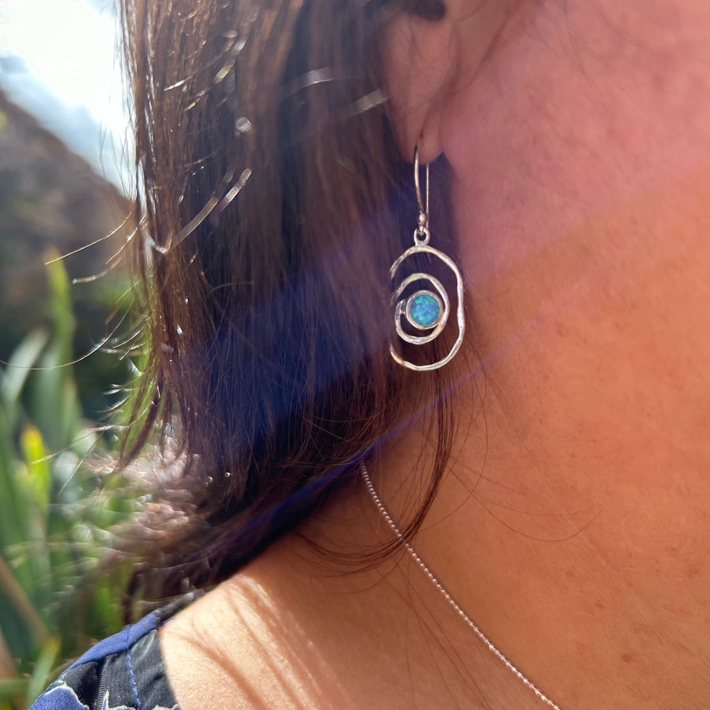 blue opal earrings