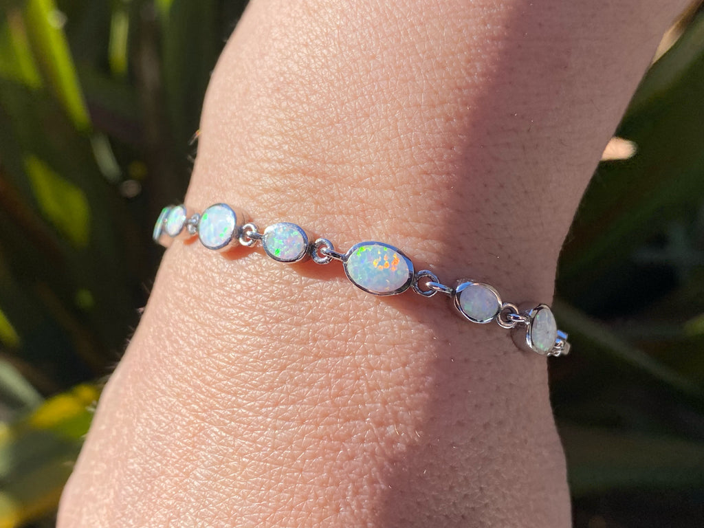 Sophia - White Opal Sparkle Bracelet