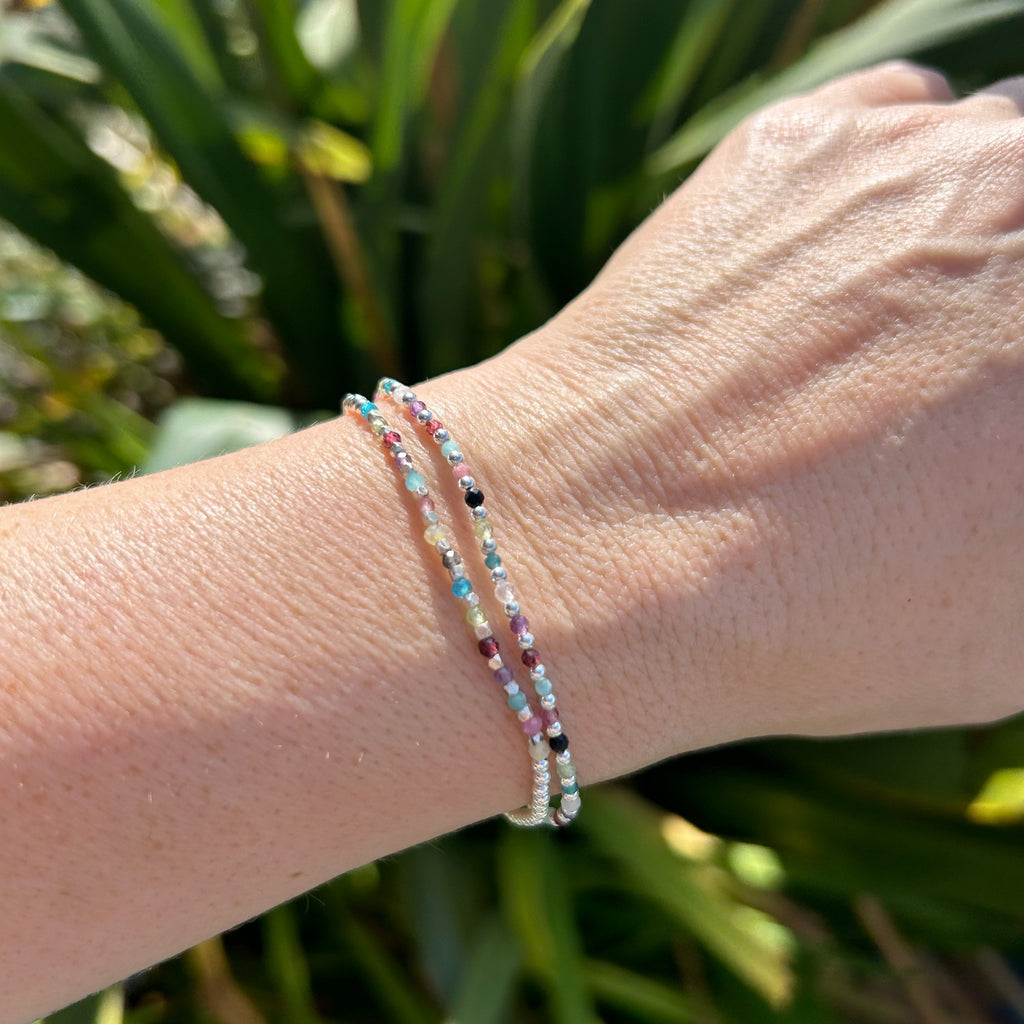 Dainty Mixed Gemstone Stacking Stretch Bracelet