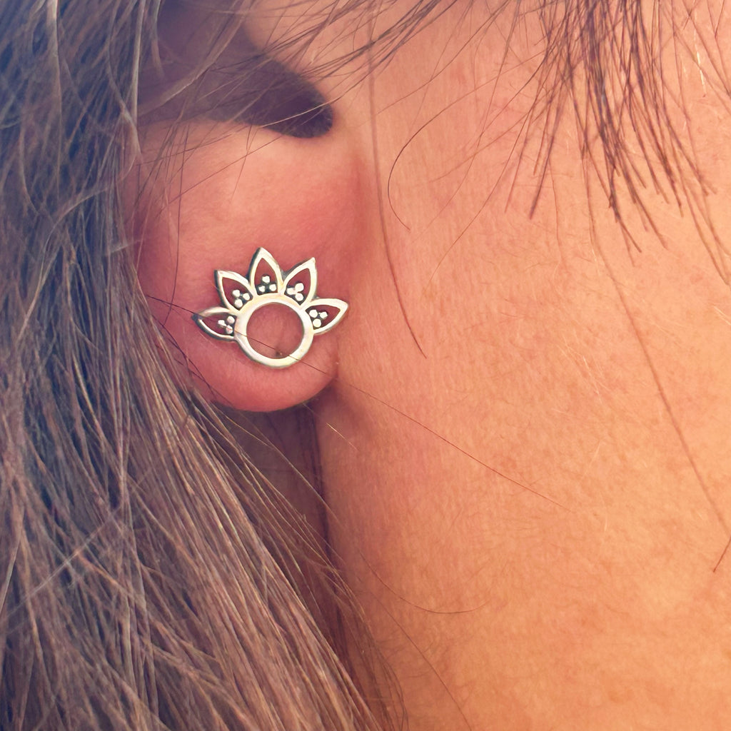 Mandala Inspired Earrings - Sterling Silver Bohemian Jewellery