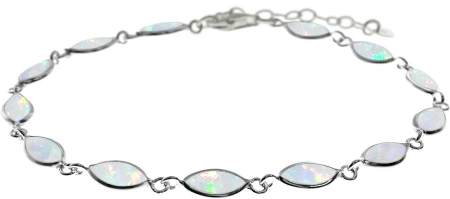 Jaci White Opal Sparkle Bracelet Silver Opal Bracelets