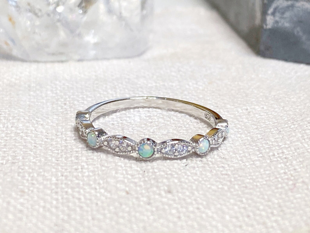 Belle - Sterling Silver Opal Ring