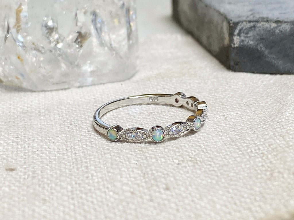 Belle - Sterling Silver Opal Ring