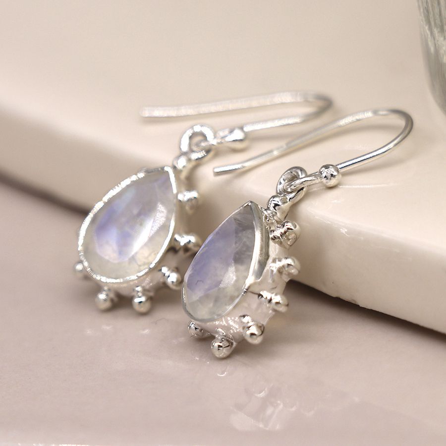 Bali Rain - Moonstone Sterling Silver Earrings -NEW