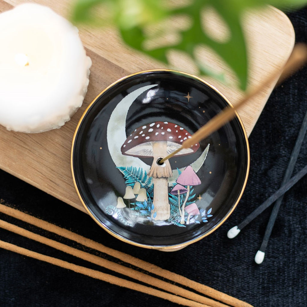 FOREST MUSHROOM CERAMIC INCENSE PLATE