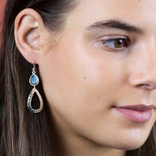Labradorite Drop Gemstone Earrings -NEW