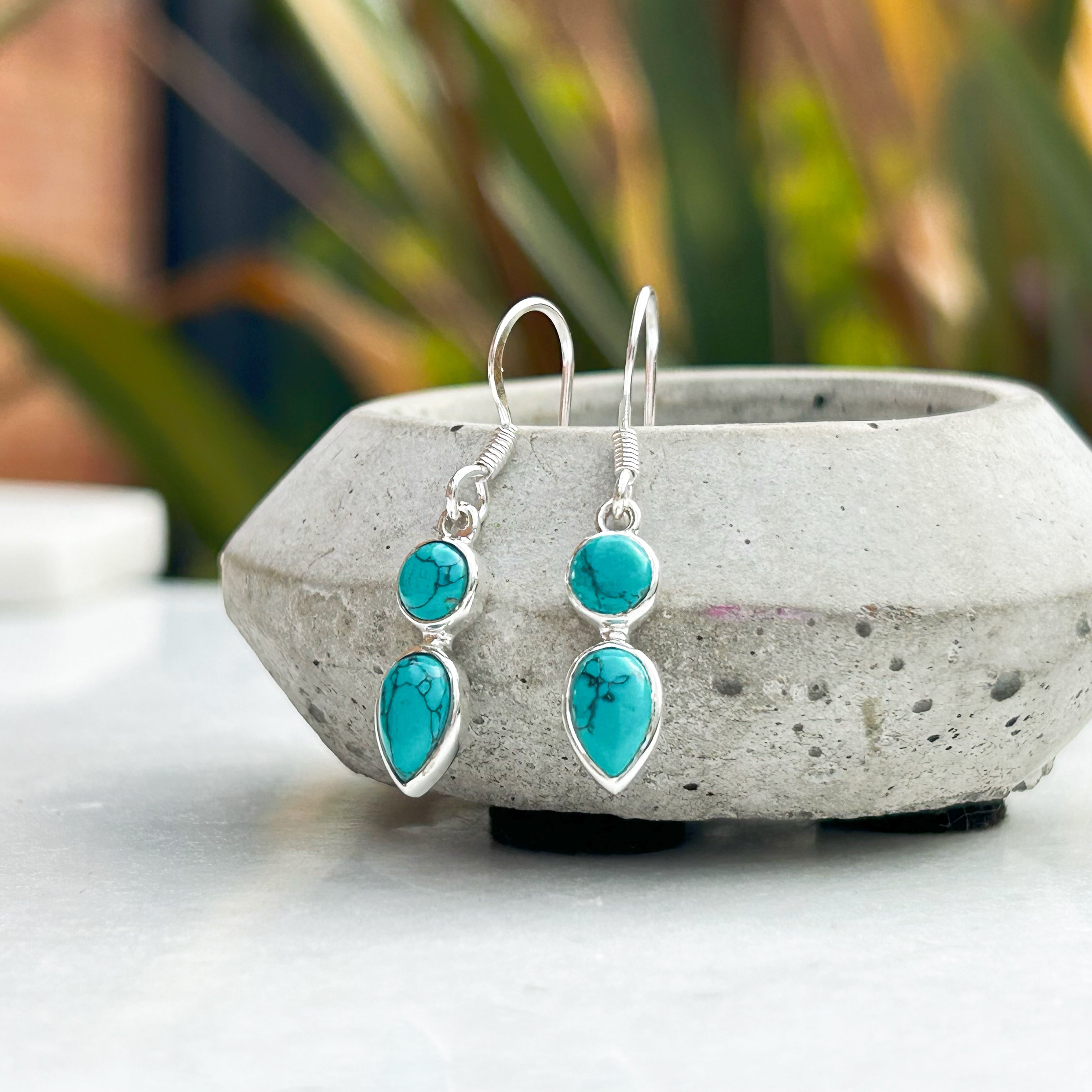 Wholesale Lot - 925 Sterling Silver Plated Turquoise & Garnet Fashion Earrings From India