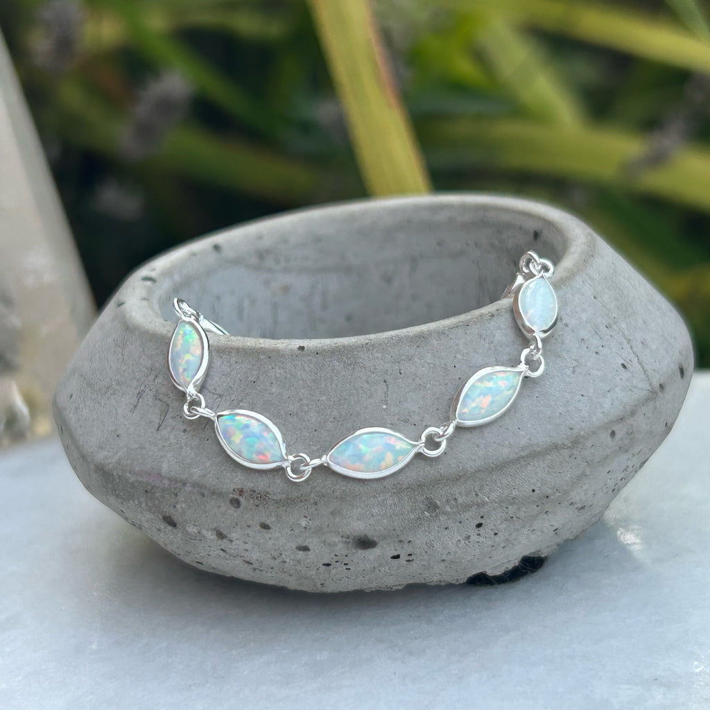 Jaci - White Opal Sparkle Bracelet | Silver Opal Bracelets