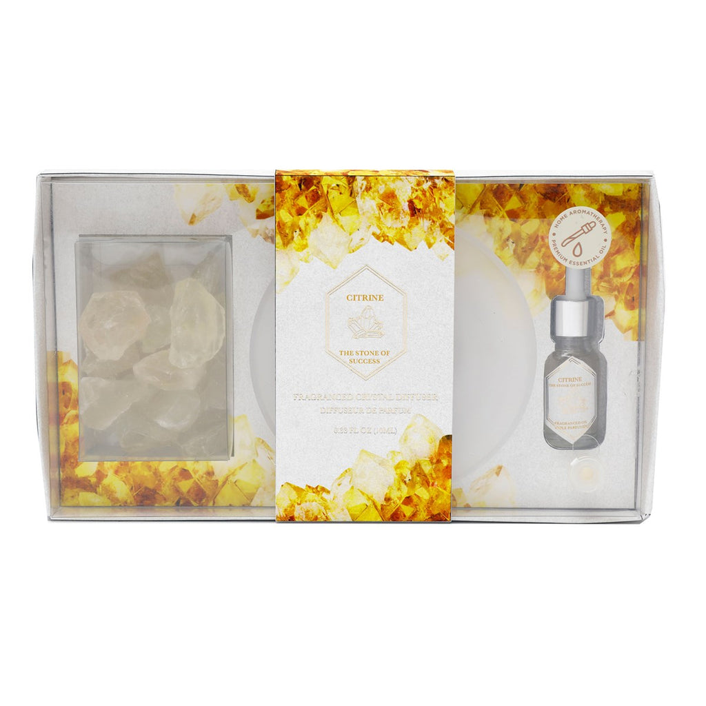 YELLOW CITRINE CRYSTAL OIL DIFFUSER TRAY