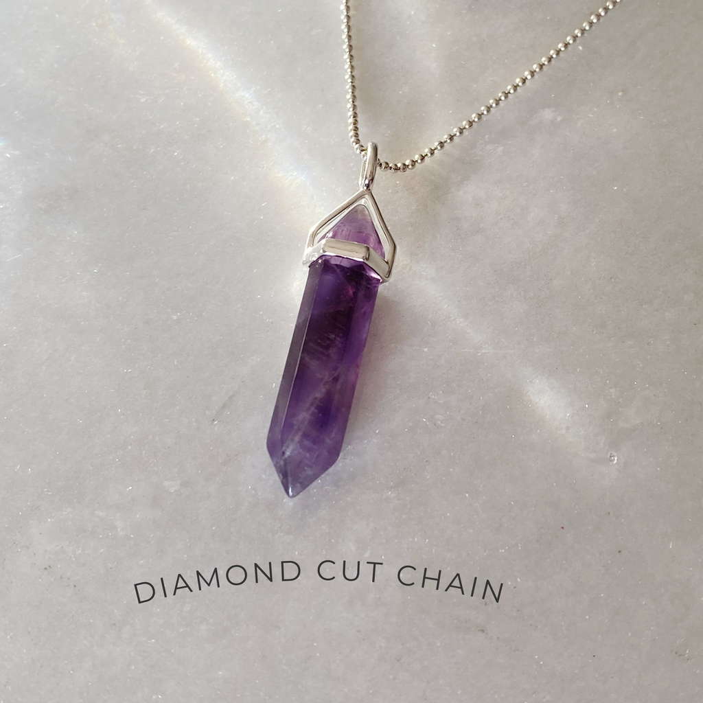 Peace Healing Crystal Necklace Amethyst | Crystal Point Pendant