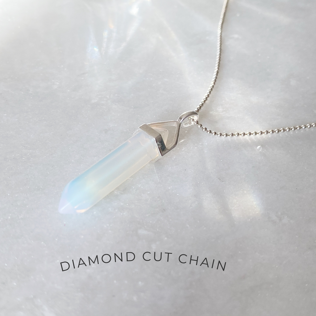 Strength Healing Crystal Necklace - Opalite -Crystal Point Necklaces