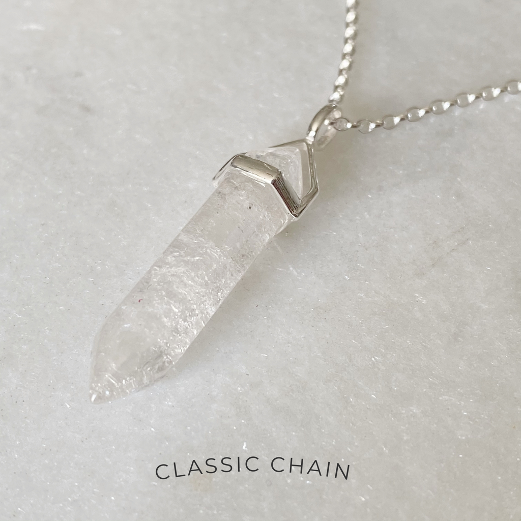 Energising Healing Crystal Necklace, Quartz | Crystal Point Necklaces