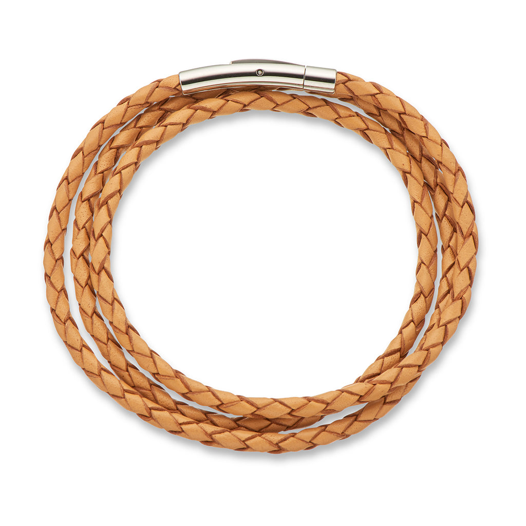 Fine Leather Plaited Wrap Bracelet | Charm bracelet boho jewellery
