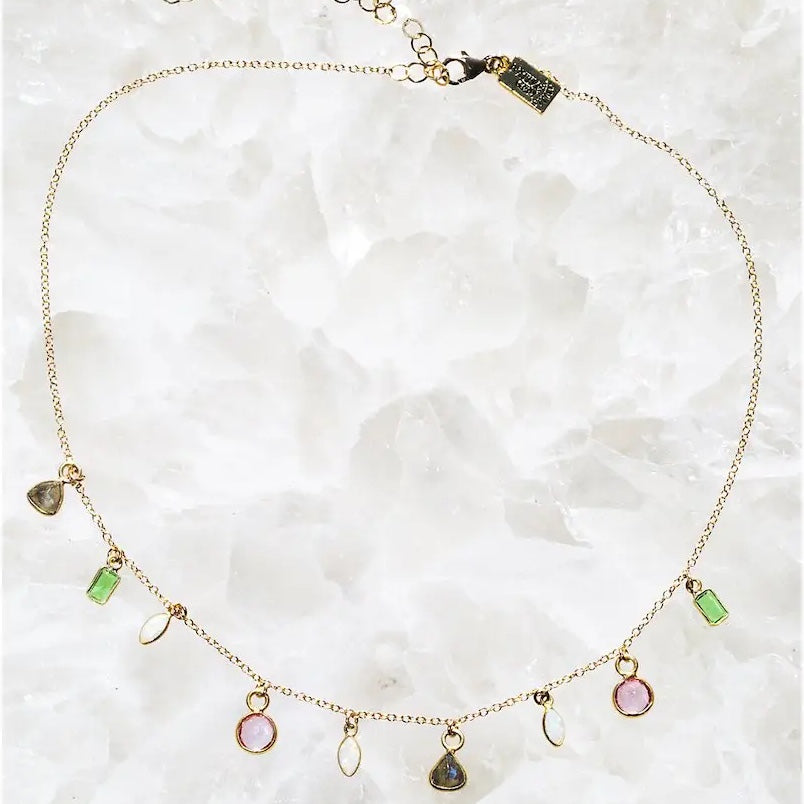 Candy Gem Necklace | Gemstone Necklace, Opal & Topaz