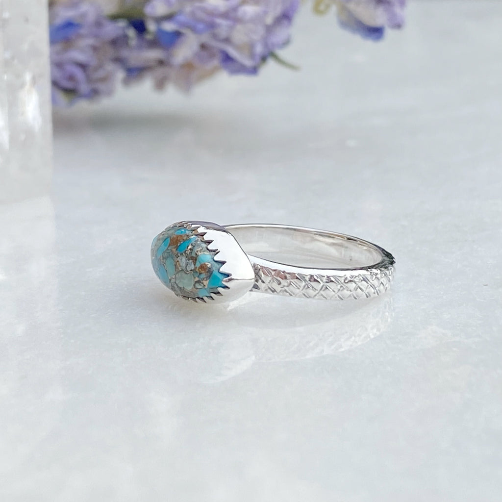 Isla - Copper Turquoise Silver Ring | Handmade Gemstone Rings