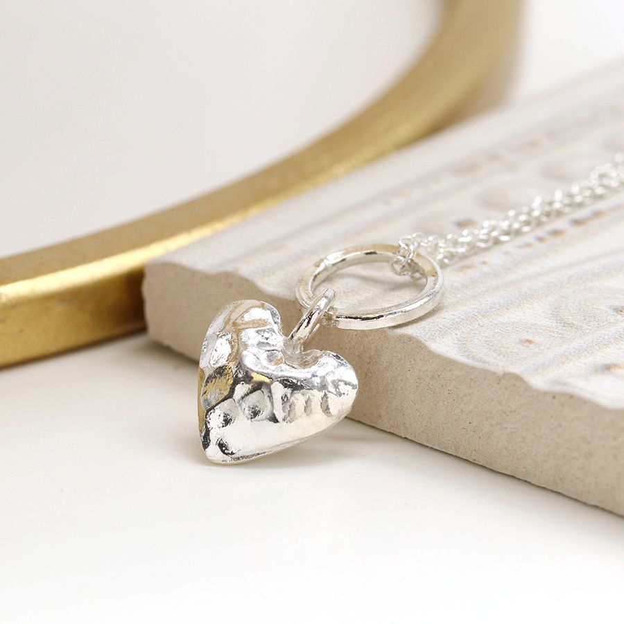 Silver Puffed Heart Necklace | Sterling Silver Necklaces