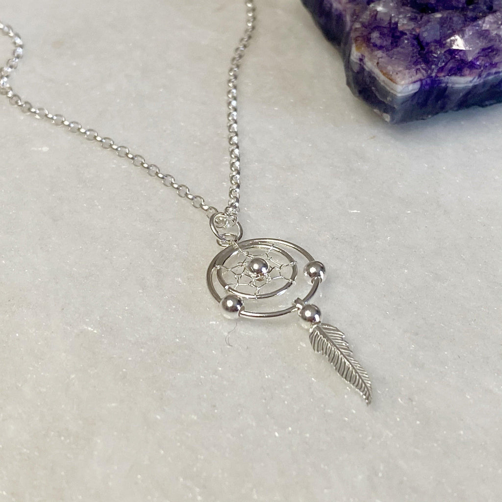 Minimalist Dream Catcher Sterling Silver Necklace | Handmade Necklaces