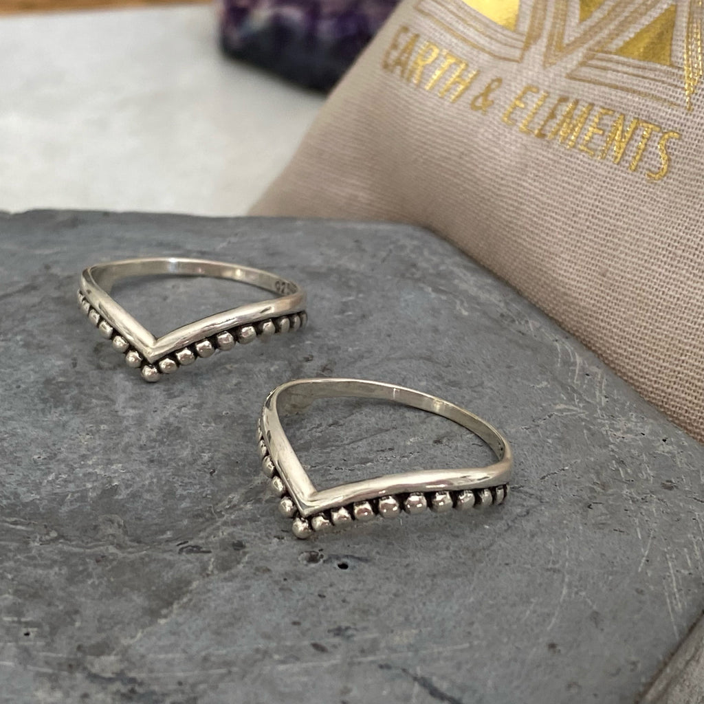 Silver Tribe Wishbone Ring | Sterling Silver Boho Rings | Thumb Ring