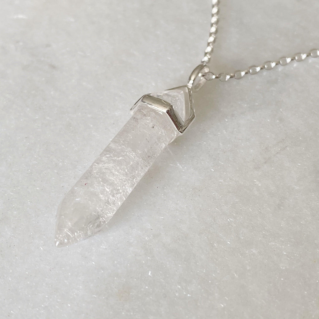 Energising Healing Crystal Necklace, Quartz | Crystal Point Necklaces