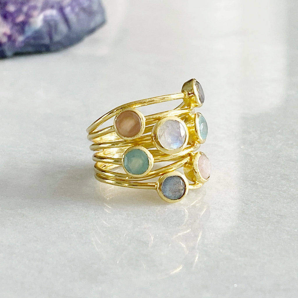 Iona Entwined Gemstone Ring - Earth and Elements Jewellery