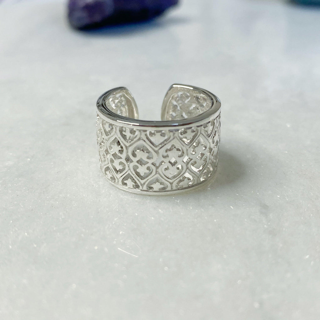 Filigree Adjustable Silver Thumb Ring | Handmade Sterling Silver Rings